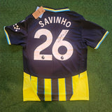 Savio Signed 2024/25 Manchester City Away Shirt
