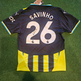 Savio Signed 2024/25 Manchester City Away Shirt