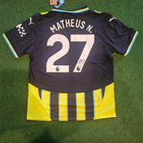 Matheus Nunes Signed 2024/25 Manchester City Away Shirt