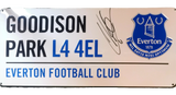 Allan signed Goodison Park Street Sign
