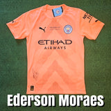 Ederson Moraes Signed 2022/23 Manchester City Shirt with Champions League final detail