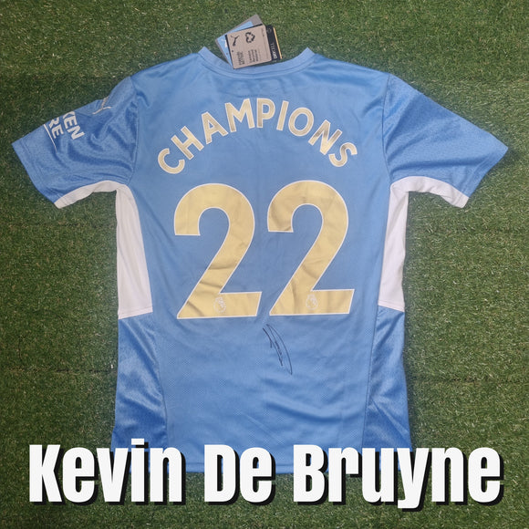 Kevin De Bruyne Signed Manchester City Champions Shirts