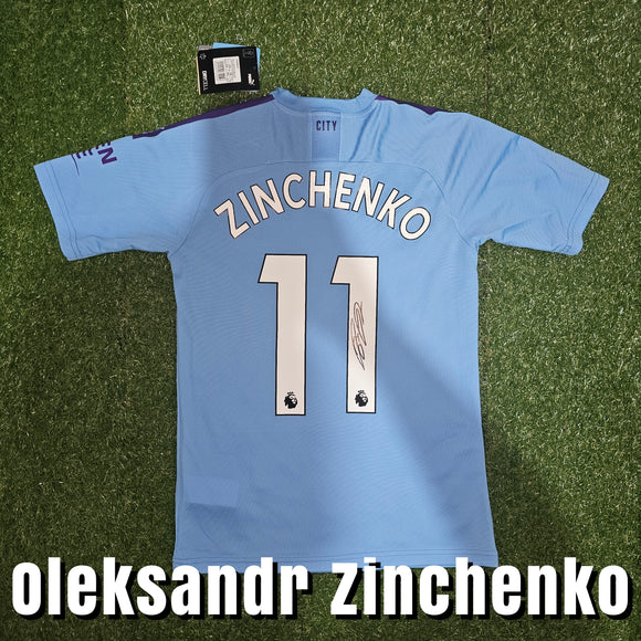 Oleksandr Zinchenko Signed Manchester City Shirts