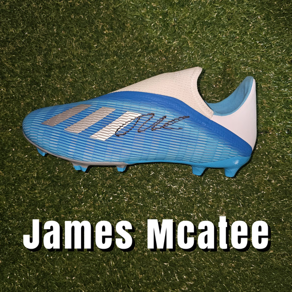 James McAtee signed Adidas boots