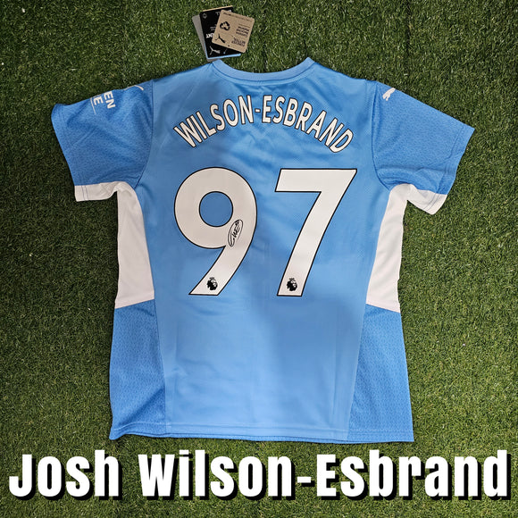 Josh Wilson-Esbrand Signed Manchester City Home Shirt