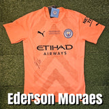 Ederson Moraes Signed 2022/23 Manchester City Shirt with Champions League final detail