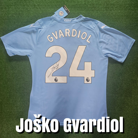 Joško Gvardiol Signed 2023/24 Manchester City Home Shirt