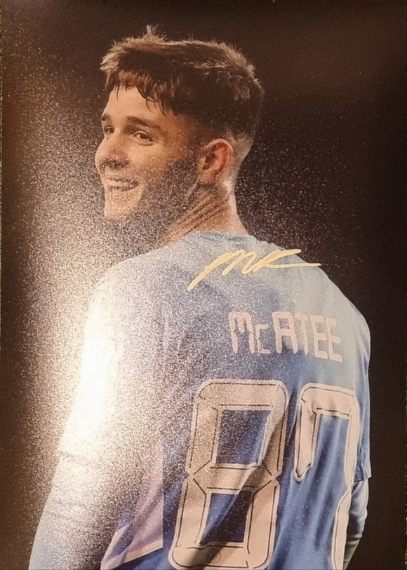 James McAtee Signed Manchester City Photos