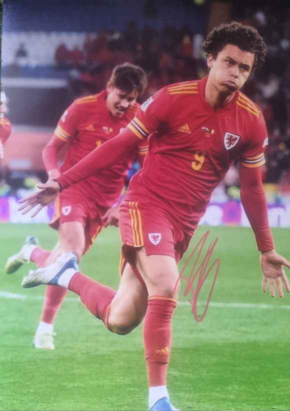 Brennan Johnson Signed Wales Photo