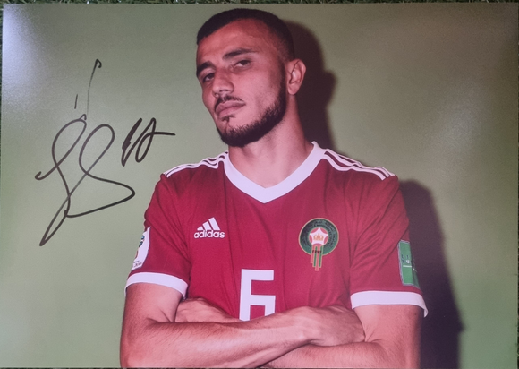 Romain Saïss Signed Morocco Photo
