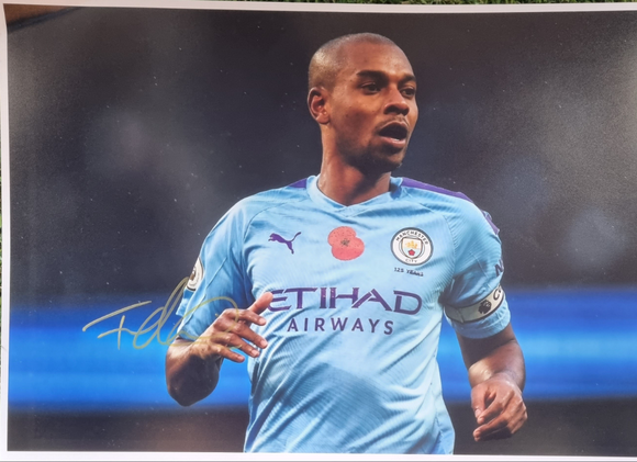 Fernandinho Signed Manchester City Photos