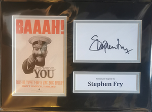 Stephen Fry Signed 'Blackadder' Display