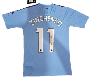 Oleksandr Zinchenko Signed 2019/20 Manchester City Home Shirt