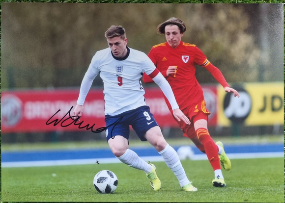 Liam Delap Signed England Photos