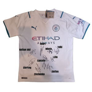 Squad Signed Manchester City Away Shirt