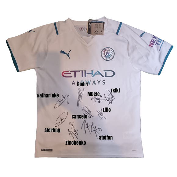 Squad Signed Manchester City Away Shirt