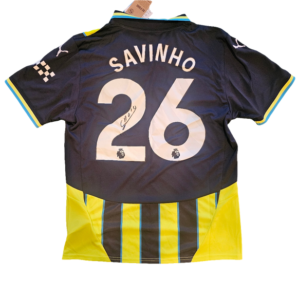 Savio Signed 2024/25 Manchester City Away Shirt