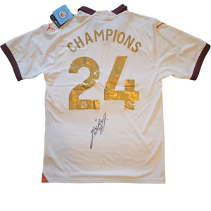 Joško Gvardiol Signed 2023/24 Manchester City 'CHAMPIONS' Away Shirt