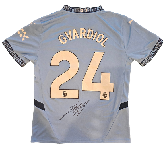 Joško Gvardiol Signed 2024/25 Manchester City Home Shirt