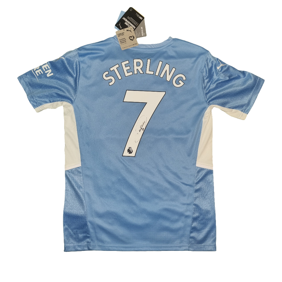 Raheem Sterling Signed 2021/22 Manchester City Home Shirt