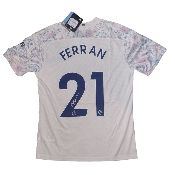 Ferran Torres Signed 2020/21 Manchester City Third Shirt