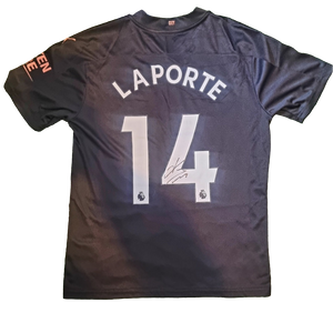 Aymeric Laporte Signed 2020/21 Manchester City Away Shirt
