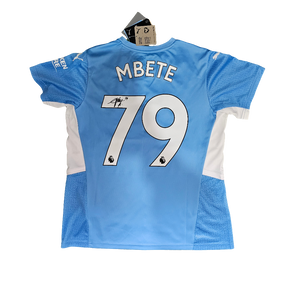 Luke Mbete Signed Manchester City Home Shirt
