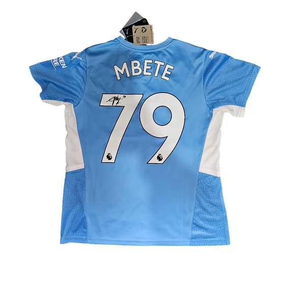 Luke Mbete Signed Manchester City Home Shirt