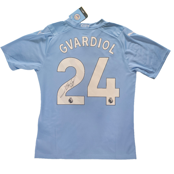 Joško Gvardiol Signed 2023/24 Manchester City Home Shirt