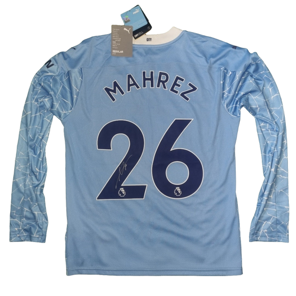Riyad Mahrez Signed Manchester City Home Shirt