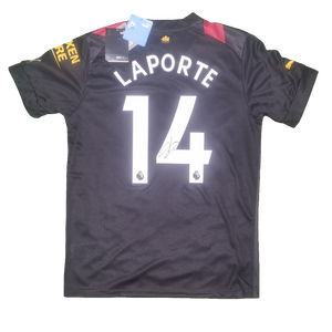 Aymeric Laporte Signed 2022/23 Manchester City Away Shirt