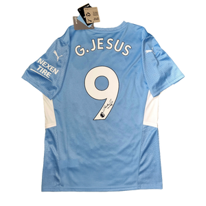 Gabriel Jesus Signed 2021/22 Manchester City Home Shirt