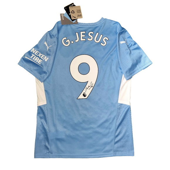 Gabriel Jesus Signed 2021/22 Manchester City Home Shirt
