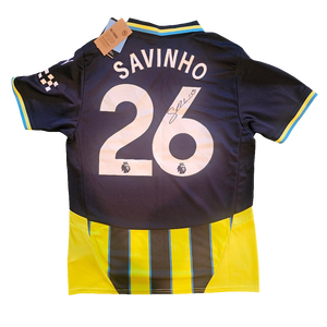 Savio Signed 2024/25 Manchester City Away Shirt