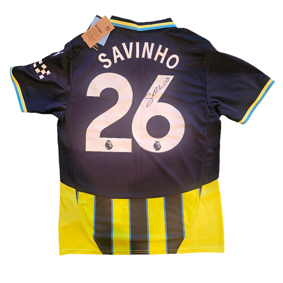 Savio Signed 2024/25 Manchester City Away Shirt