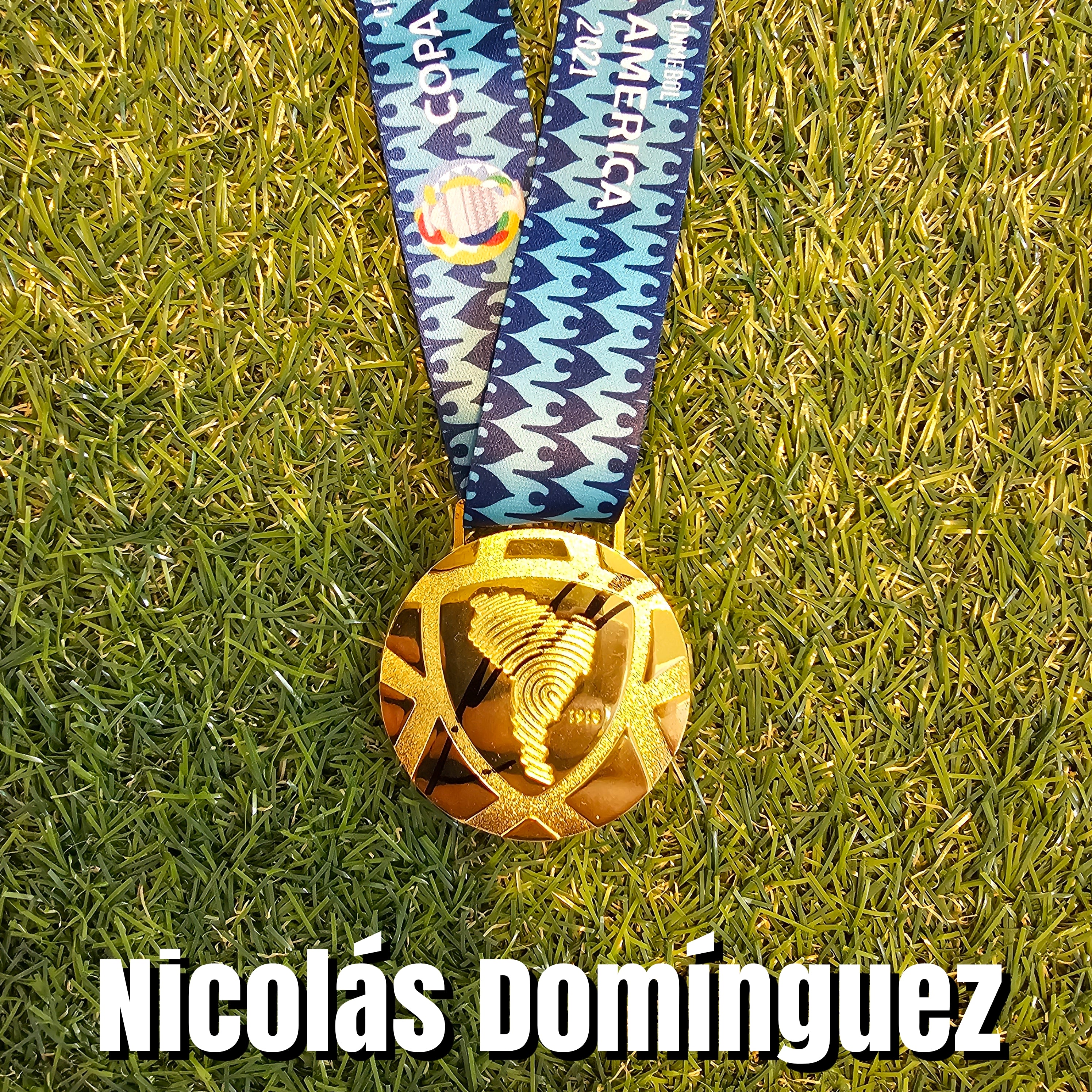 Nicolás Domínguez Signed 2021 Copa América Replica Winners Medal