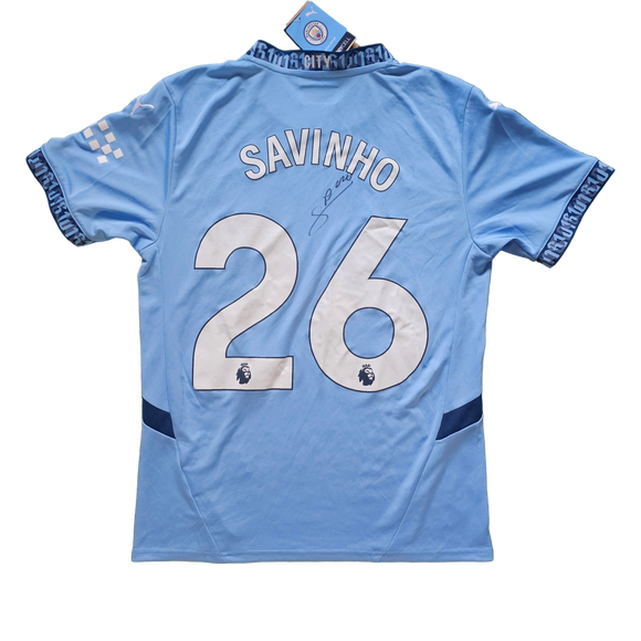 Savio Signed 2024/25 Manchester City Home Shirt