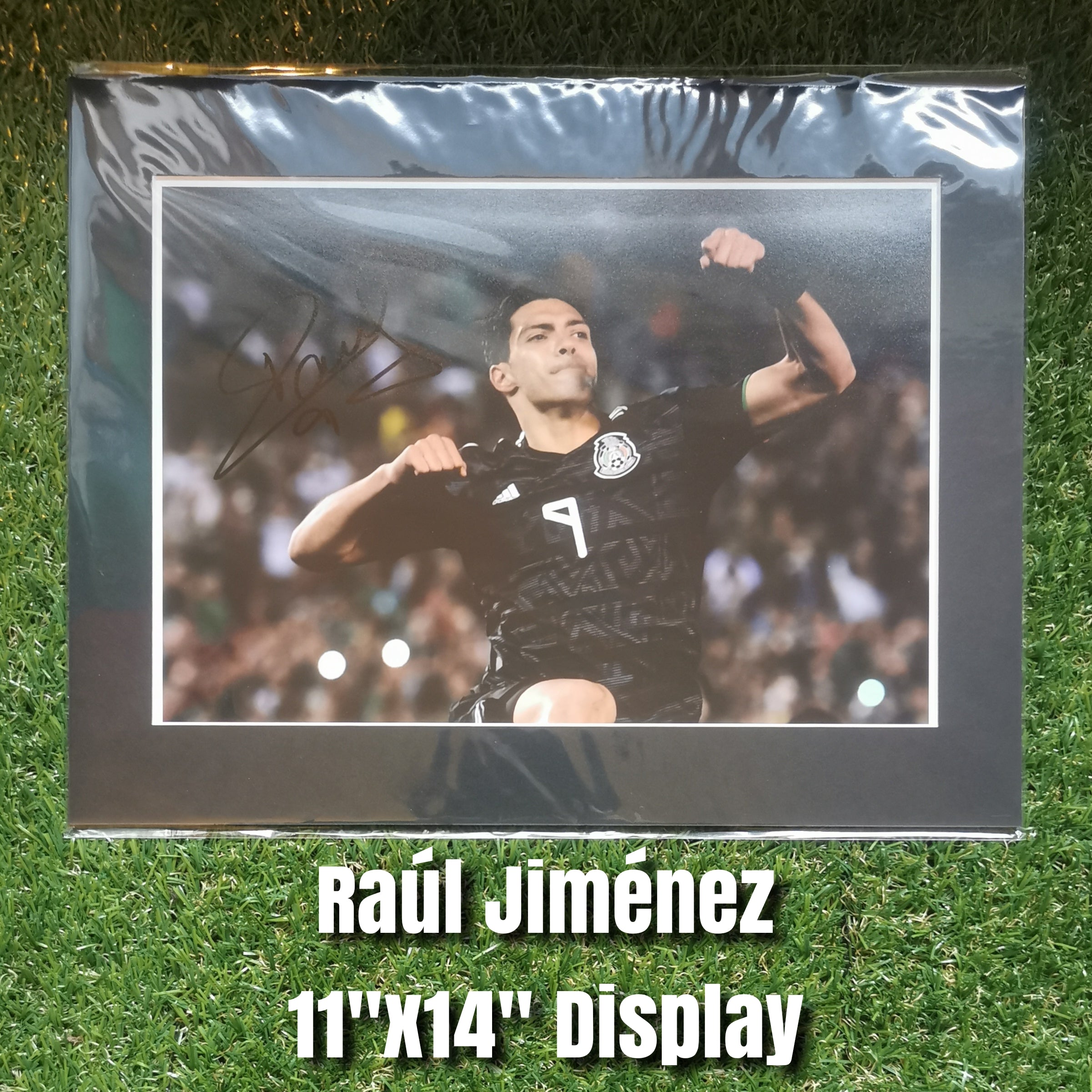 Raúl Jiménez Signed Mexico Photo - Black Mount - 11x14