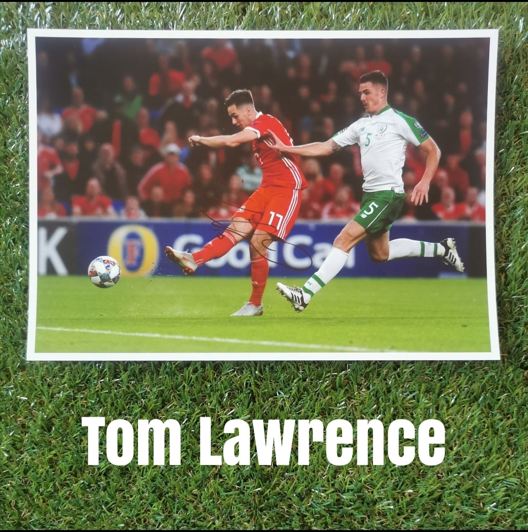 Tom Lawrence Signed A4 Wales Photo - Image 2