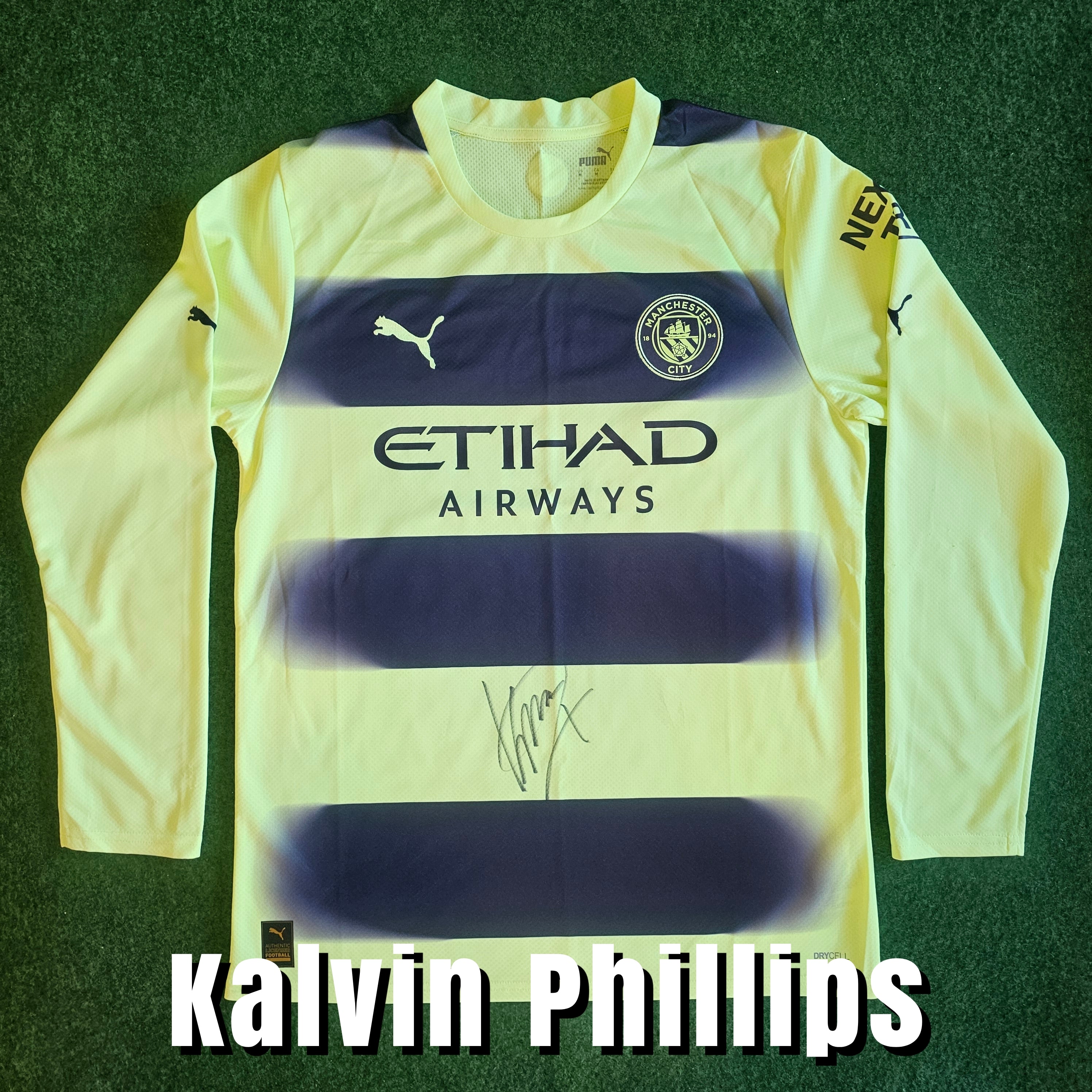 Kalvin Phillips Signed 2022/23 Manchester City Third Shirt - Long Sleeve - Signed Front