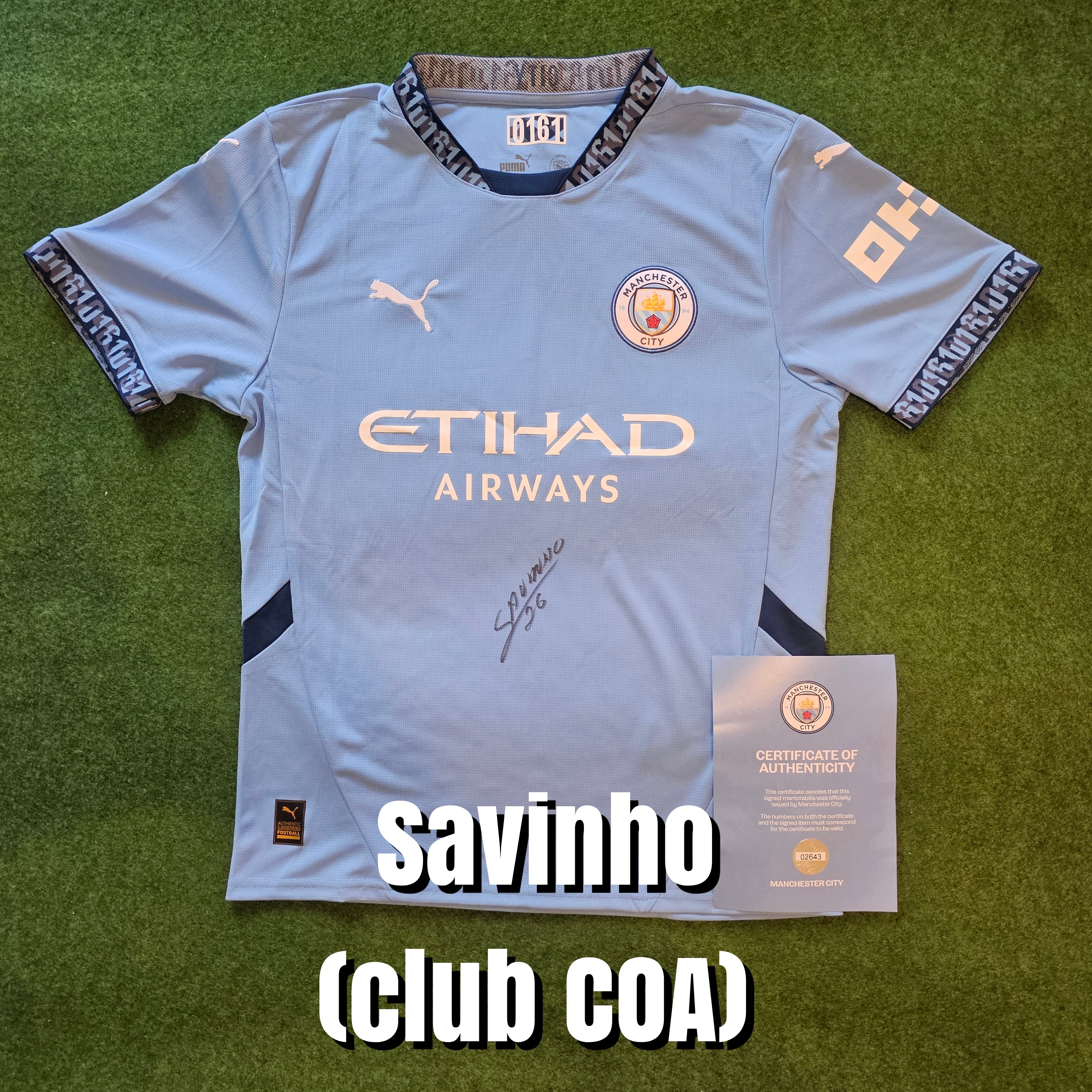 Savinho Signed 2024/25 Manchester City Home Shirt - Official Manchester City COA