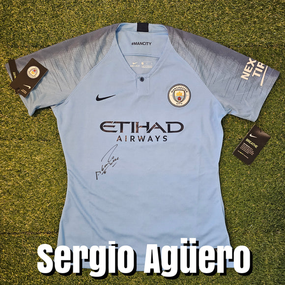 Sergio Agüero Signed Manchester City 2018/19 Home Shirt