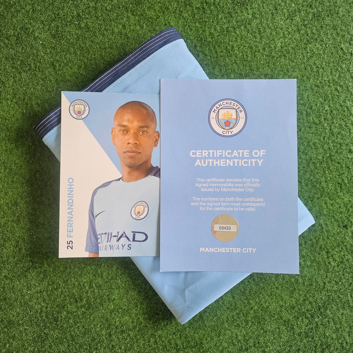 Fernandinho Signed 16/17 Home Shirt | Club COA