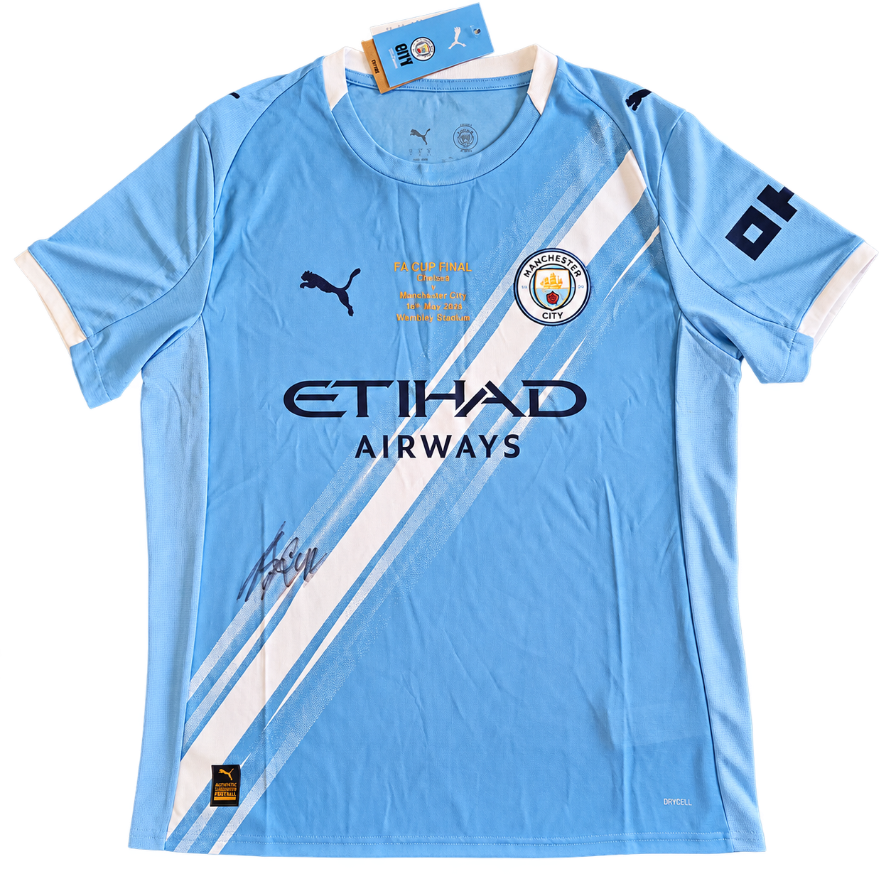 Antoine Semenyo Signed 2025/26 Manchester City Home Shirt - FA Cup Final
