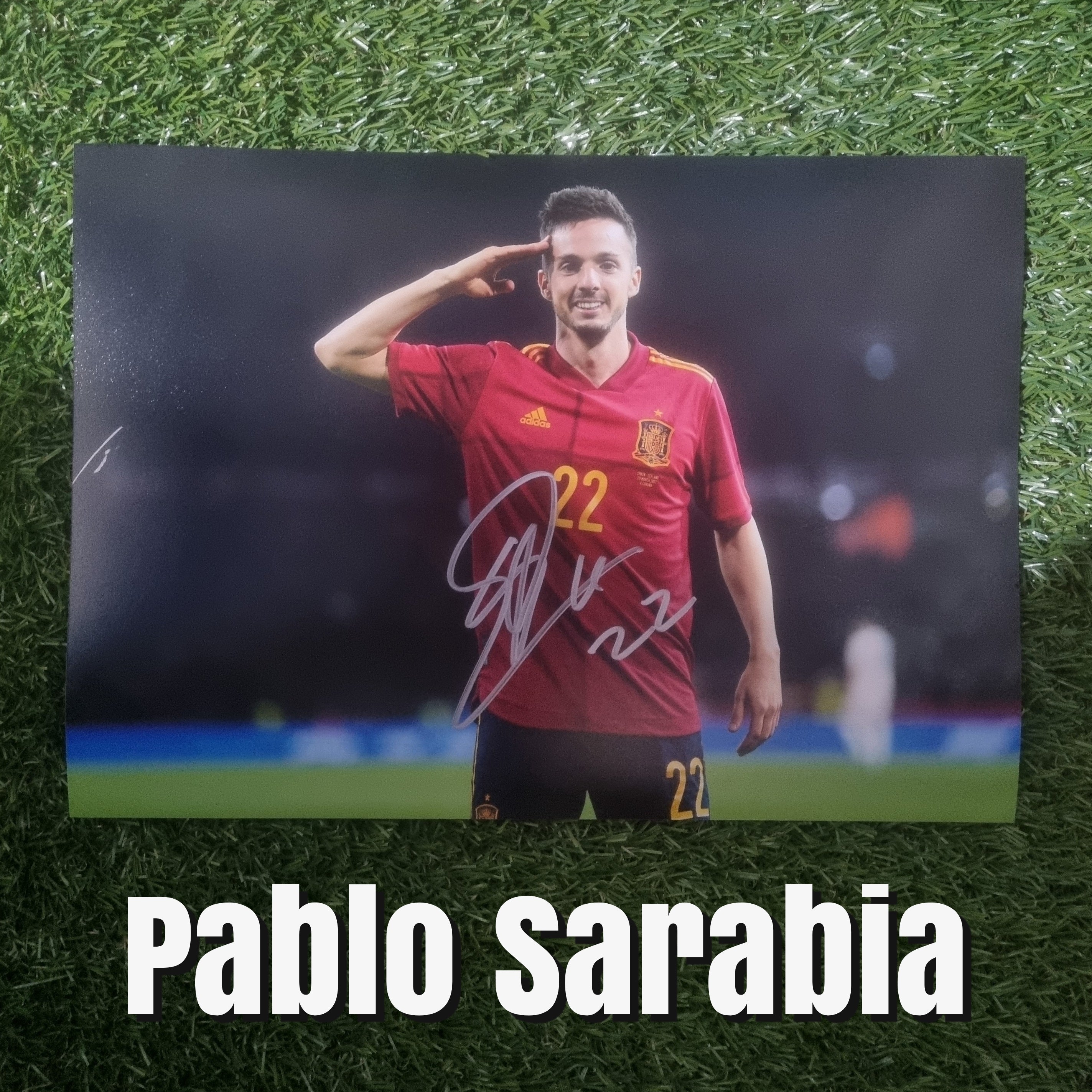 Pablo Sarabia Signed A4 Spain Photo - Image 1
