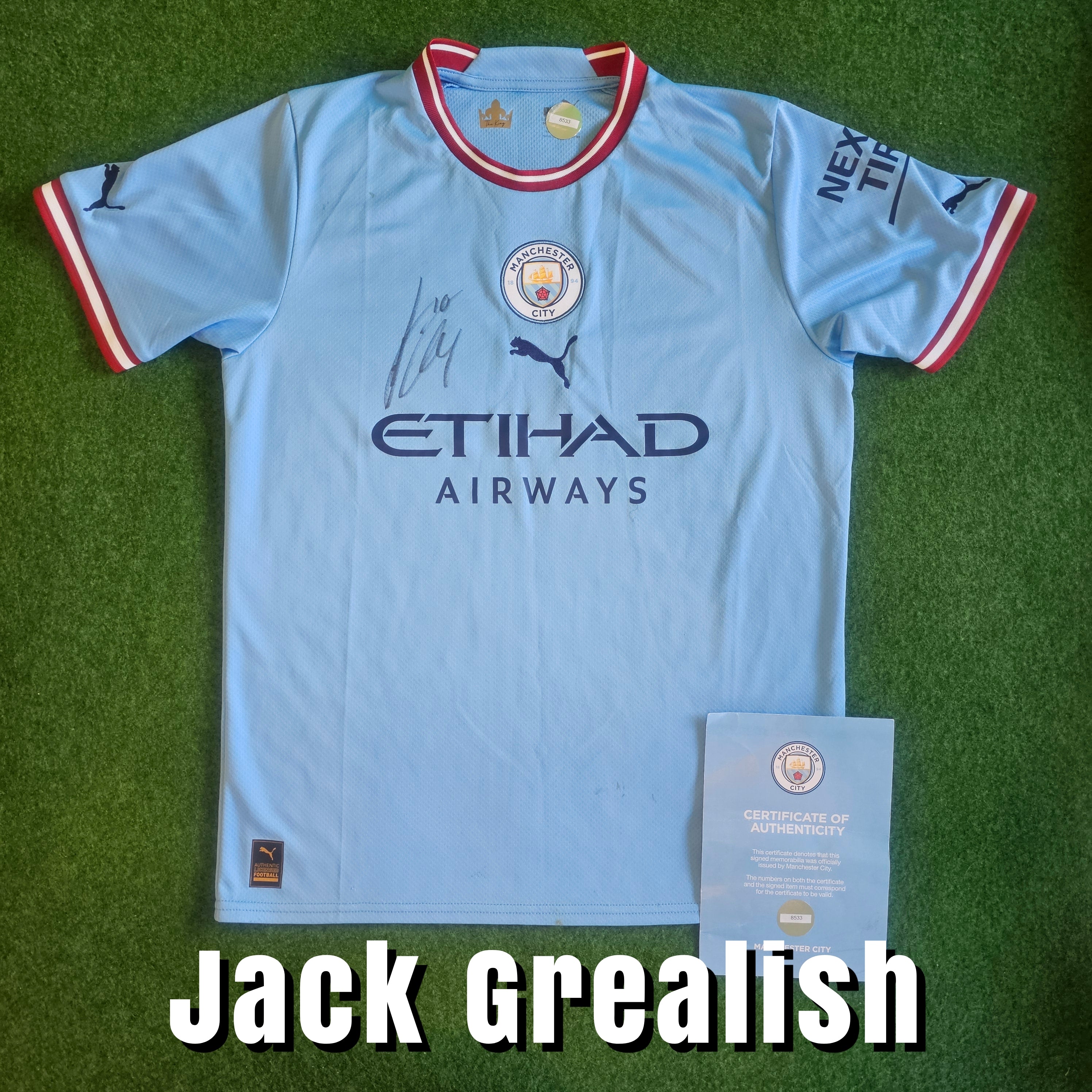 Jack Grealish Signed 2022/23 Manchester City Home Shirt - Official Manchester City COA