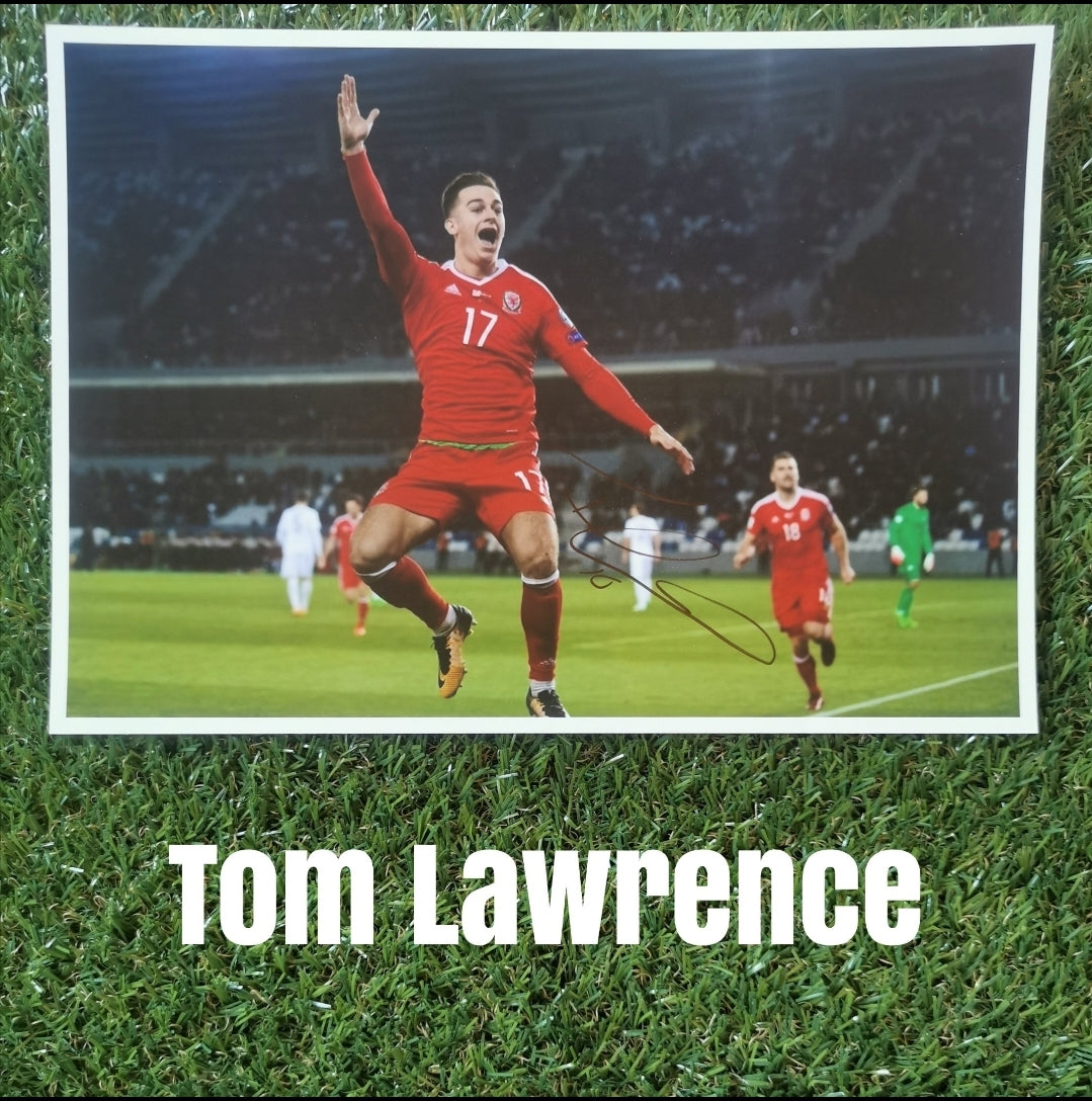 Tom Lawrence Signed A4 Wales Photo - Image 3