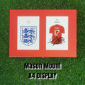 Mason Mount Signed England Shirt & Crest Display - Red Mount - A4