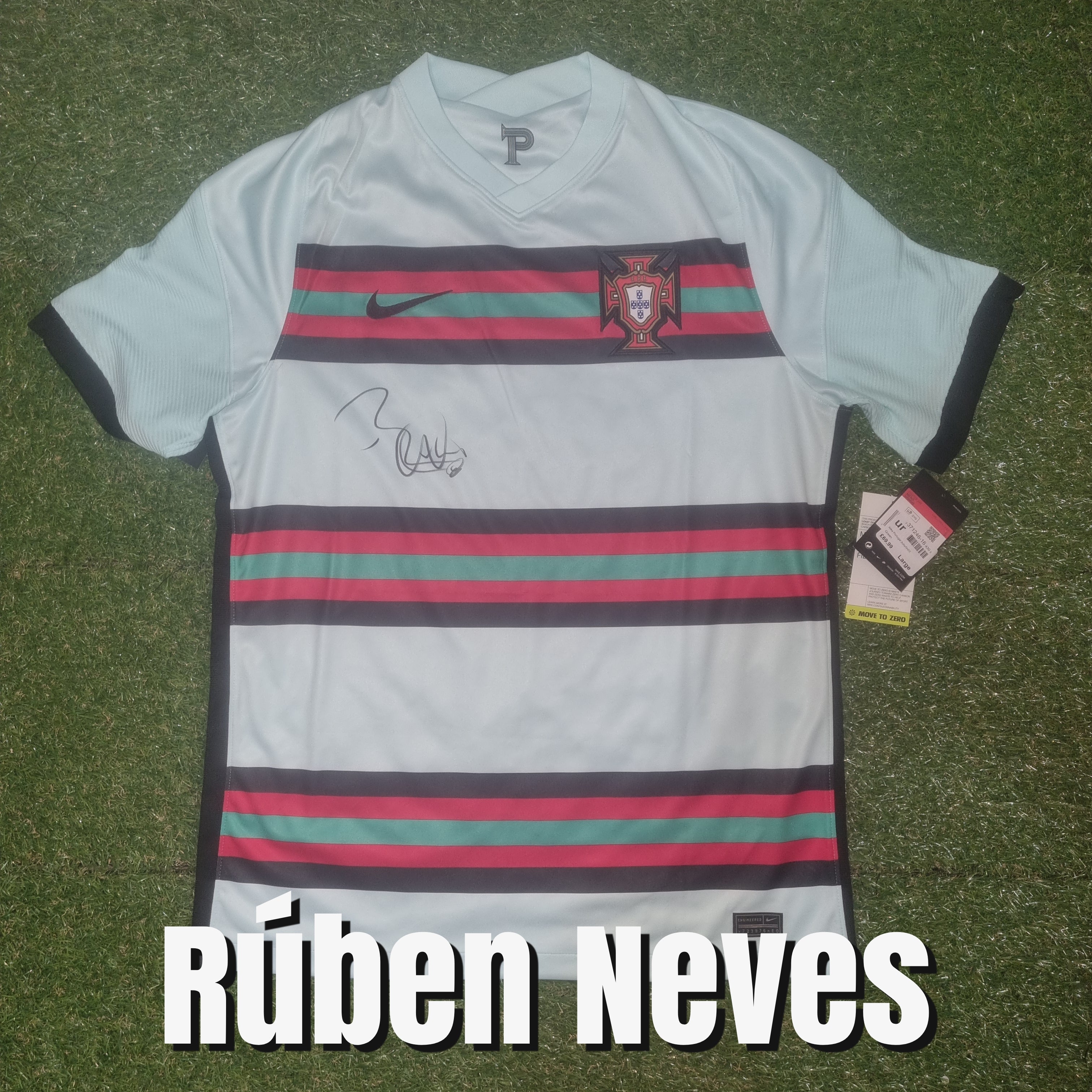 Rúben Neves Signed 2020 Portugal Away Shirt
