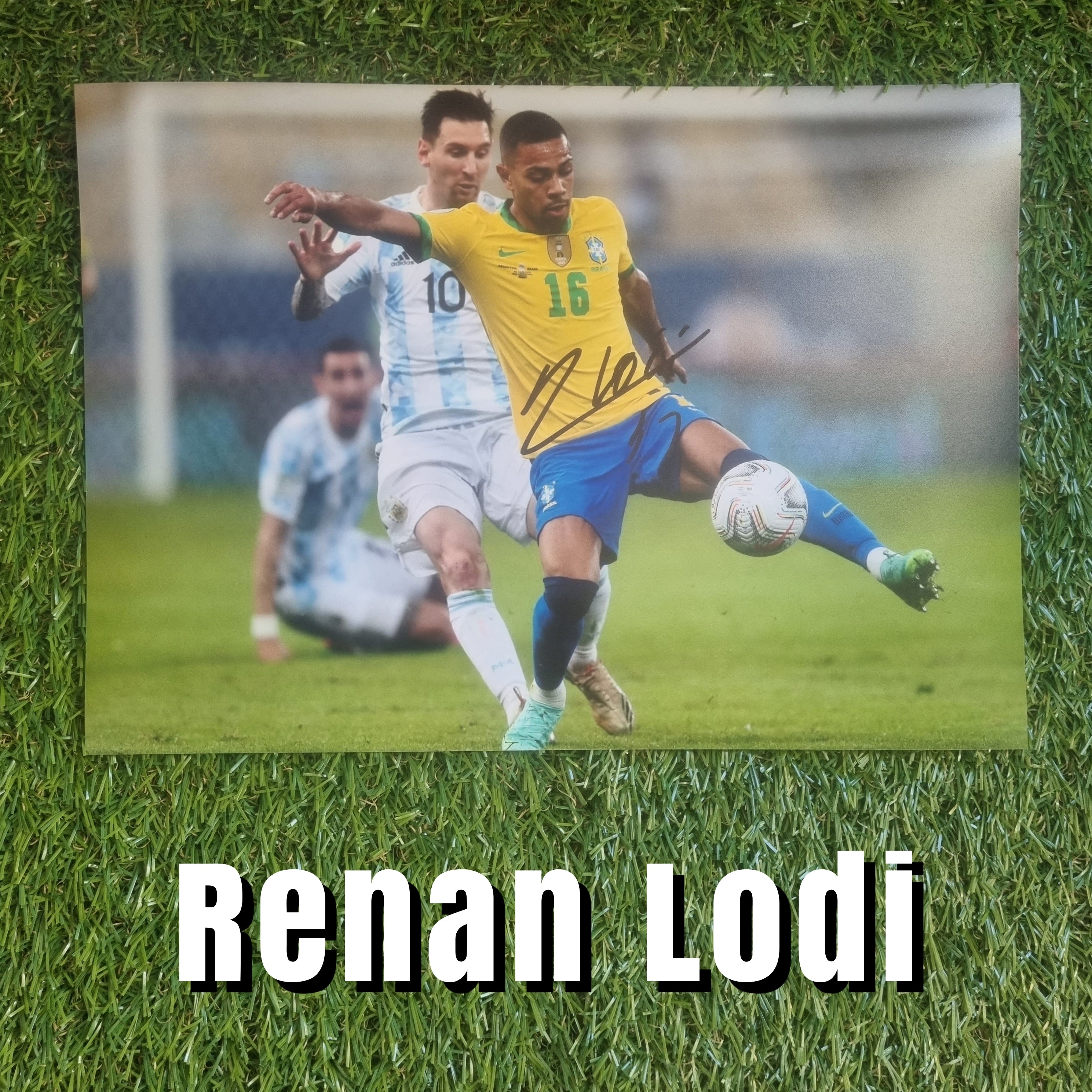 Renan Lodi Signed A4 Brazil Photo